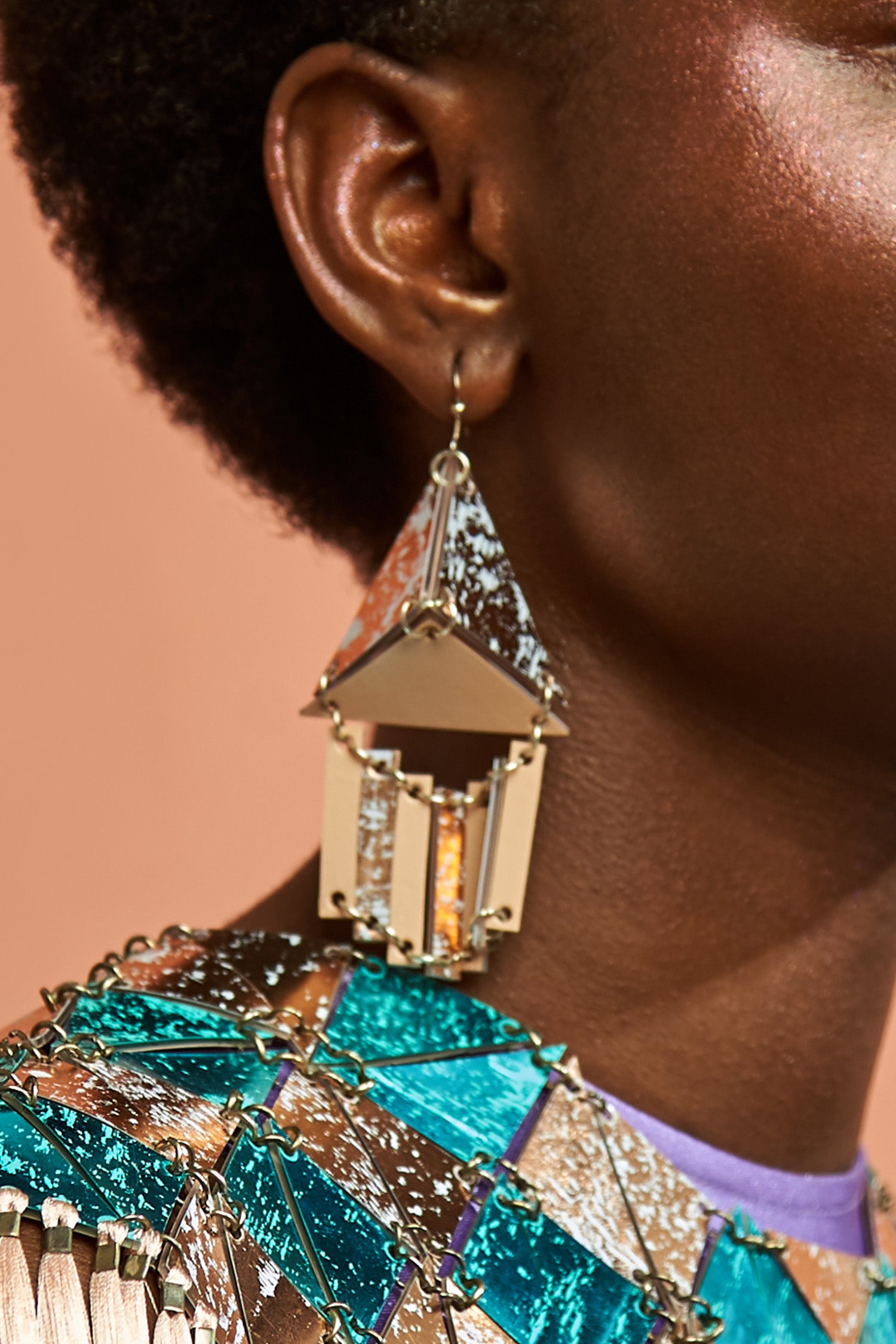 PYRAMID DRAPE EARRINGS